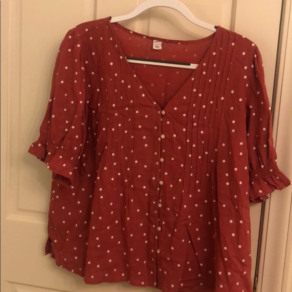Old Navy Tops - Old Navy Pink polkadot blouse